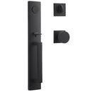 Baldwin Reserve FDSANXCONCSR190 Full Dummy Santa Cruz Handleset with Contemporary Knob and Contemporary Square Rose Satin Black Finish - NA - NA