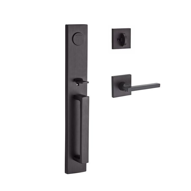Baldwin Reserve FDSANXSQUCSR112 Full Dummy Santa Cruz Handleset with Square Lever and Contemporary Square Rose Venetian Bronze Finish - NA - NA