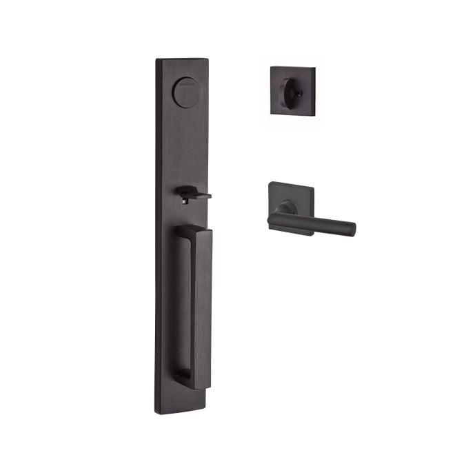 Baldwin Reserve FDSANXTUBCSR112 Full Dummy Santa Cruz Handleset with Tube Lever and Contemporary Square Rose Venetian Bronze Finish - NA - NA