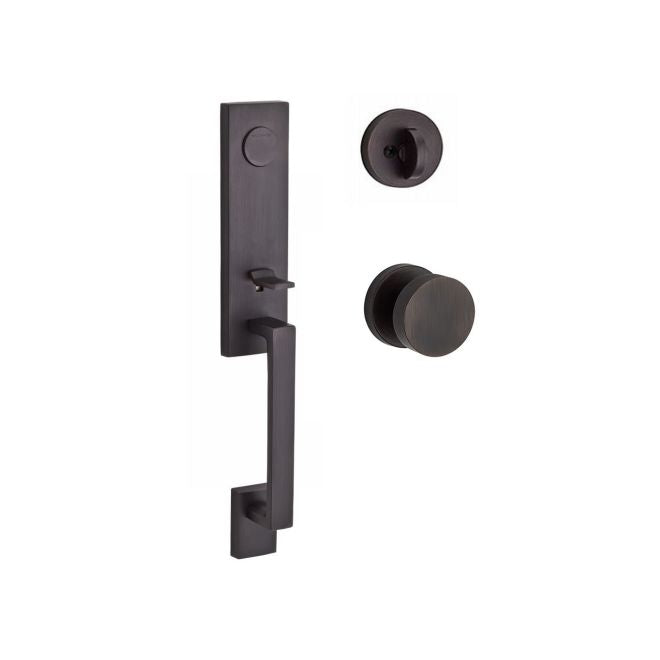 Baldwin Reserve FDSEAXCONCRR112 Full Dummy Seattle Handleset with Contemporary Knob and Contemporary Round Rose Venetian Bronze Finish - NA - NA
