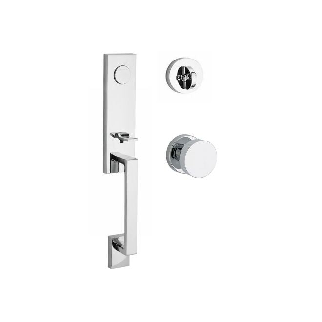 Baldwin Reserve FDSEAXCONCRR260 Full Dummy Seattle Handleset with Contemporary Knob and Contemporary Round Rose Bright Chrome Finish - NA - NA