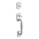 Baldwin Reserve FDWESXCURLTRR260 Full Dummy Westcliff Handleset Left Hand Curve Lever and Traditional Round Rose Bright Chrome Finish - Left Hand - NA