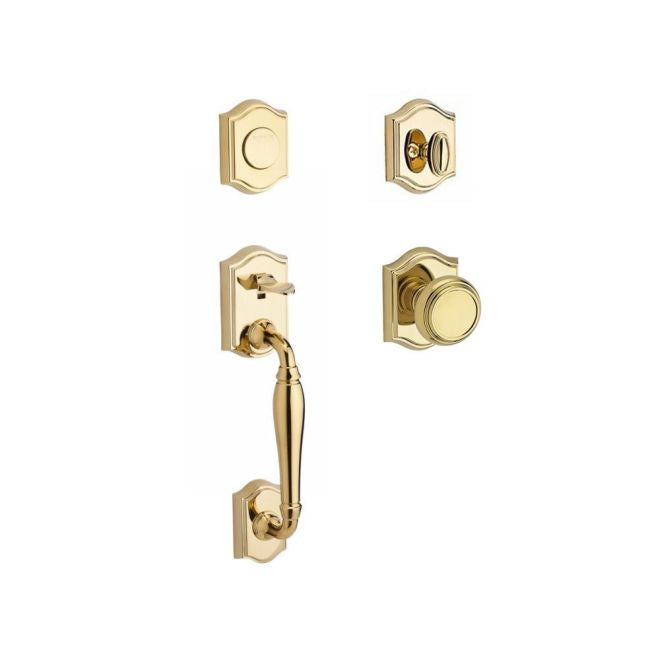 Baldwin Reserve FDWESXTRATAR003 Full Dummy Westcliff Handleset Traditional Knob and Traditional Arch Rose Lifetime Brass Finish - NA - NA