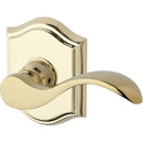 Baldwin Reserve HDCURLTAR003 Half Dummy Left Hand Curve Lever and Traditional Arch Rose Lifetime Brass Finish - Left Hand - Brass