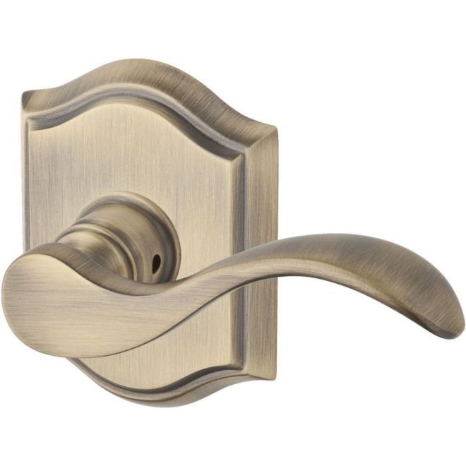 Baldwin Reserve HDCURLTAR049 Half Dummy Left Hand Curve Lever and Traditional Arch Rose Matte Brass and Black Finish - Left Hand - Brass