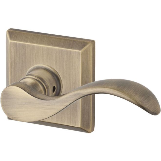 Baldwin Reserve HDCURLTSR049 Half Dummy Left Hand Curve Lever and Traditional Square Rose Matte Brass and Black Finish - Left Hand - Brass