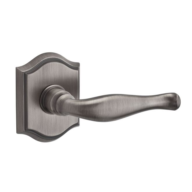 Baldwin Reserve HDDECLTAR152 Half Dummy Left Hand Decorative Lever and Traditional Arch Rose Matte Antique Nickel Finish - Left Hand - Brass