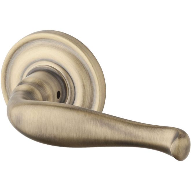 Baldwin Reserve HDDECLTRR049 Half Dummy Left Hand Decorative Lever and Traditional Round Rose Matte Brass and Black Finish - Left Hand - Brass