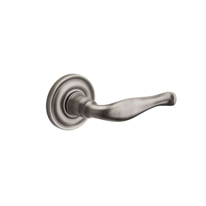 Baldwin Reserve HDDECLTRR152 Half Dummy Left Hand Decorative Lever and Traditional Round Rose Matte Antique Nickel Finish - Left Hand - Brass
