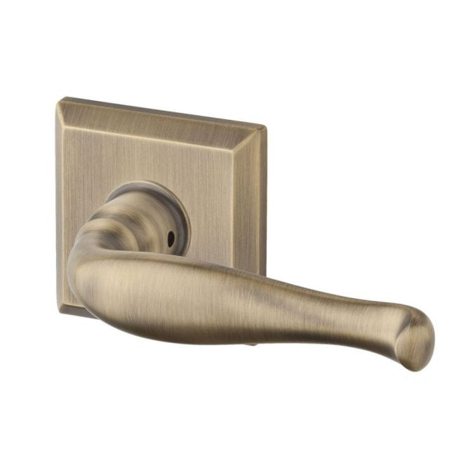 Baldwin Reserve HDDECLTSR049 Half Dummy Left Hand Decorative Lever and Traditional Square Rose Matte Brass and Black Finish - Left Hand - Brass
