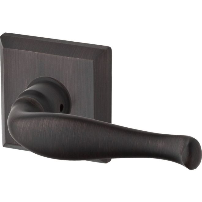 Baldwin Reserve HDDECLTSR112 Half Dummy Left Hand Decorative Lever and Traditional Square Rose Venetian Bronze Finish - Left Hand - Brass