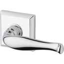 Baldwin Reserve HDDECLTSR260 Half Dummy Left Hand Decorative Lever and Traditional Square Rose Bright Chrome Finish - Left Hand - Brass