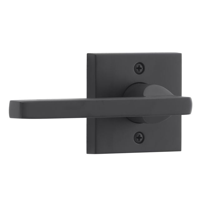 Baldwin Reserve HDSQULCSR190 Half Dummy Left Hand Square Lever and Contemporary Square Rose Satin Black Finish - Left Hand - Brass