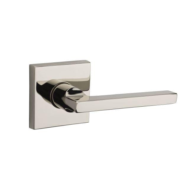 Baldwin Reserve HDSQURCSR141 Half Dummy Right Hand Square Lever and Contemporary Square Rose Bright Nickel Finish - Right Hand - Brass