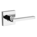 Baldwin Reserve HDSQURCSR260 Half Dummy Right Hand Square Lever and Contemporary Square Rose Bright Chrome Finish - Right Hand - Brass