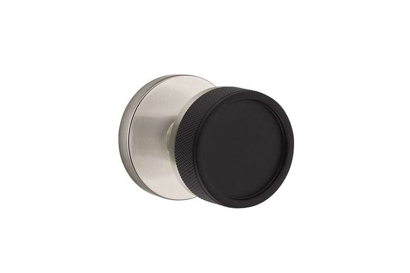 Emtek Select, Conical Knurled Knob, Disk Rosette Concealed Screws