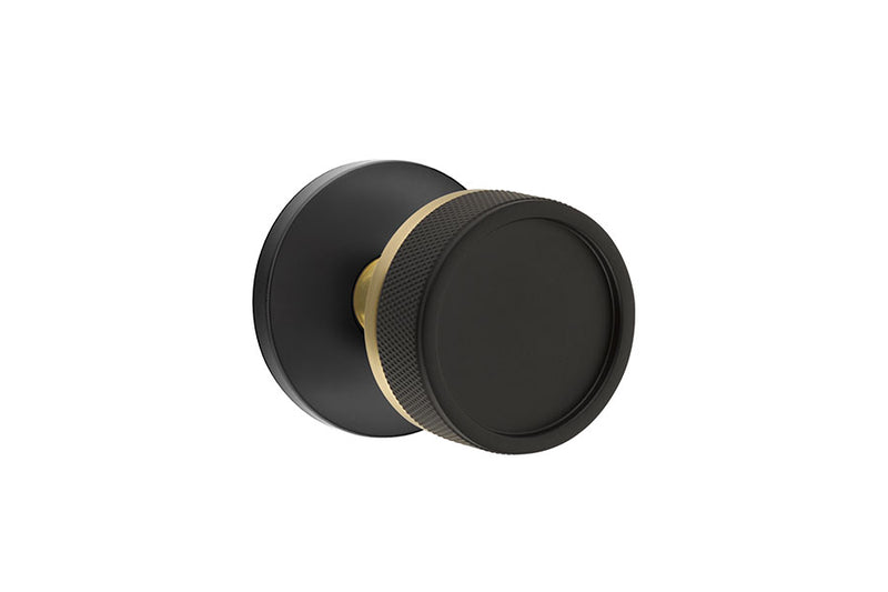 Emtek Select, Conical Knurled Knob, Disk Rosette Concealed Screws