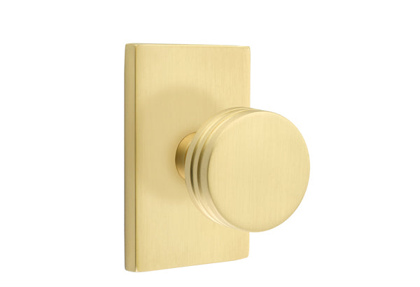 Emtek Bern Knob, Modern Rectangular Rosette