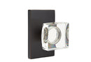 Emtek Modern Square Crystal Knob With Modern Rectangular Rosette Concealed Screws