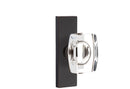 Emtek Windsor Crystal Knob with Modern Brass Rosettes, STRETTO 1.5x5 Rosette