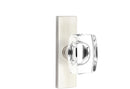Emtek Windsor Crystal Knob with Modern Brass Rosettes, STRETTO 1.5x5 Rosette