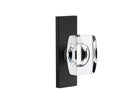 Emtek Windsor Crystal Knob with Modern Brass Rosettes, STRETTO 1.5x5 Rosette