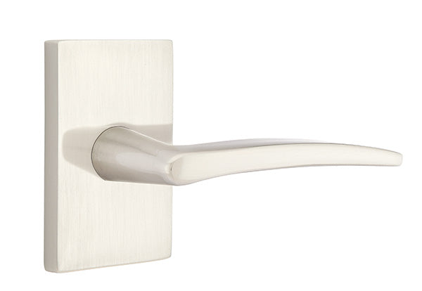 Emtek Poseidon Lever Concealed Screws With Modern Rectangular Rosette