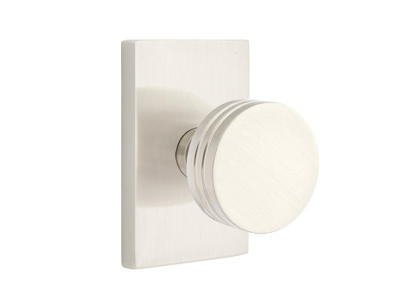 Emtek Bern Knob Concealed Screws Modern Rectangular Rosette