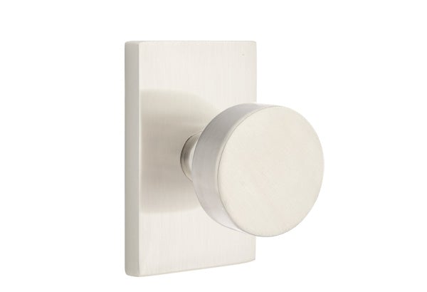 Emtek Round  Knob Concealed Fastener with Modern Rectangular Rosette