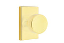 Emtek Round  Knob Concealed Fastener with Modern Rectangular Rosette