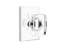 Emtek Windsor Crystal Knob with Modern Brass Rosettes, Modern Rectangular Rosette Concealed Screws