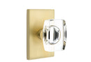 Emtek Windsor Crystal Knob with Modern Brass Rosettes, Modern Rectangular Rosette Concealed Screws