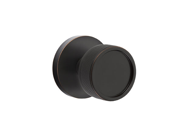 Emtek Select, Conical Knurled Knob, Disk Rosette Concealed Screws