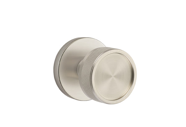 Emtek Select, Conical Knurled Knob, Disk Rosette Concealed Screws