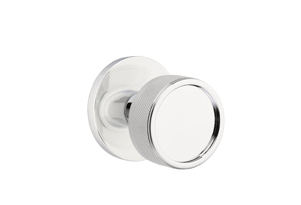 Emtek Select, Conical Knurled Knob, Disk Rosette Concealed Screws