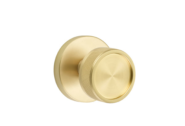 Emtek Select, Conical Knurled Knob, Disk Rosette Concealed Screws