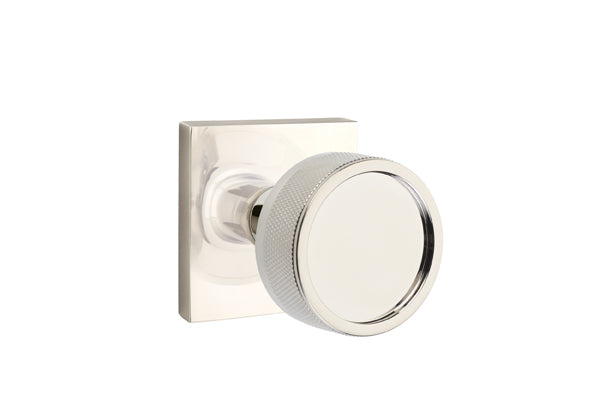 Emtek Select, Conical Knurled Knob, Square Rosette