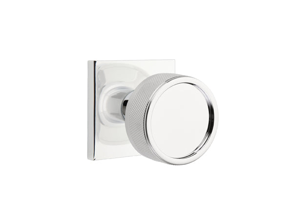 Emtek Select, Conical Knurled Knob, Square Rosette Concealed Screws