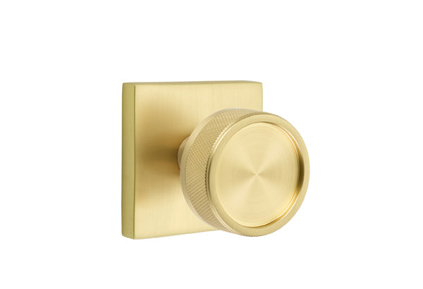Emtek Select, Conical Knurled Knob, Square Rosette