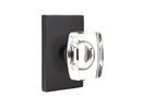 Emtek Windsor Crystal Knob with Modern Brass Rosettes, Modern Rectangular Rosette Concealed Screws