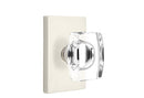 Emtek Windsor Crystal Knob with Modern Brass Rosettes, Modern Rectangular Rosette Concealed Screws