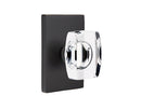 Emtek Windsor Crystal Knob with Modern Brass Rosettes, Modern Rectangular Rosette Concealed Screws