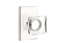 Emtek Modern Square Crystal Knob With Modern Rectangular Rosette