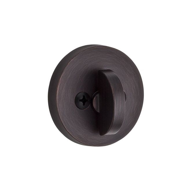 Baldwin Reserve PTCRD112 Patio Contemporary Round Deadbolt with 6AL Latch and Dual Strike Venetian Bronze Finish - NA - NA