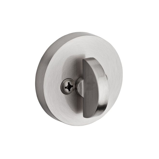 Baldwin Reserve PTCRD150 Patio Contemporary Round Deadbolt with 6AL Latch and Dual Strike Satin Nickel Finish - Satin Nickel - NA
