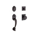 Baldwin Reserve SCADIXRUSRSR481 Single Cylinder Adirondack Handleset Rustic Knob and Rustic Square Rose with 6AL Latch and Dual Strike Dark Bronze Finish - NA - NA