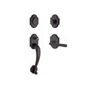 Baldwin Reserve SCADIXTAPRRAR481 Single Cylinder Adirondack Handleset Right Hand Taper Lever and Rustic Arch Rose with 6AL Latch and Dual Strike Dark Bronze Finish - Right Hand - NA