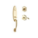 Baldwin Reserve SCCHEXCURLTAR003 Single Cylinder Chesapeake Handleset Left Hand Curve Lever and Traditional Arch Rose with 6AL Latch and Dual Strike Lifetime Brass Finish - Left Hand - NA