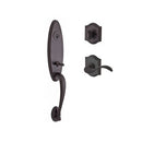 Baldwin Reserve SCCHEXCURLTAR112 Single Cylinder Chesapeake Handleset Left Hand Curve Lever and Traditional Arch Rose with 6AL Latch and Dual Strike Venetian Bronze Finish - Left Hand - NA