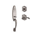 Baldwin Reserve SCCHEXCURLTAR152 Single Cylinder Chesapeake Handleset Left Hand Curve Lever and Traditional Arch Rose with 6AL Latch and Dual Strike Matte Antique Nickel Finish - Left Hand - NA